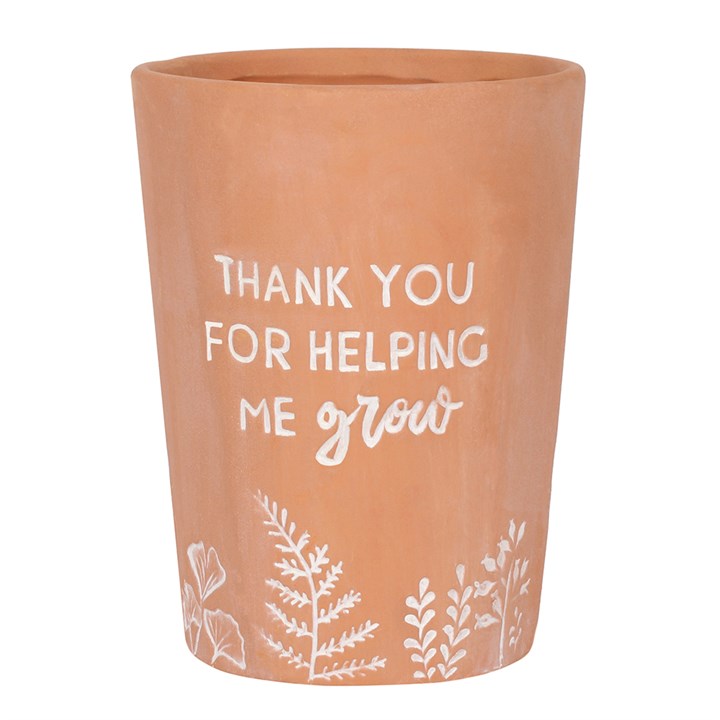 “Thank You for Helping Me Grow” Terracotta Plant Pot