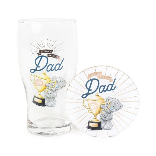 'World greatest Dad' Beer Glass & Coaster Gift set