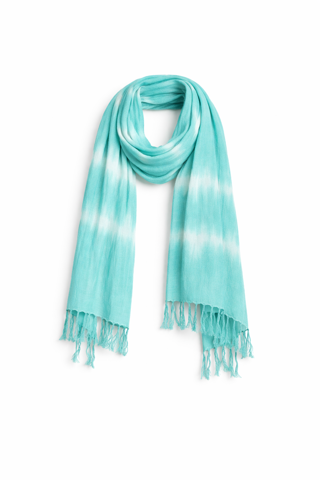 Boho Java Art Scarf - Teal Stripes & Motiff