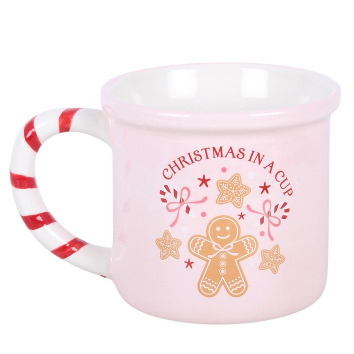 Christmas in a Cup Pink Ceramic Mug – Gingerbread