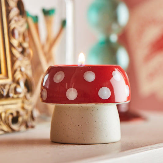Mushroom Tealight Holder – Cute Ceramic Cottage Decor