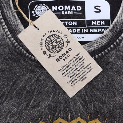 Stone washed mandala T-shirt Dark Grey