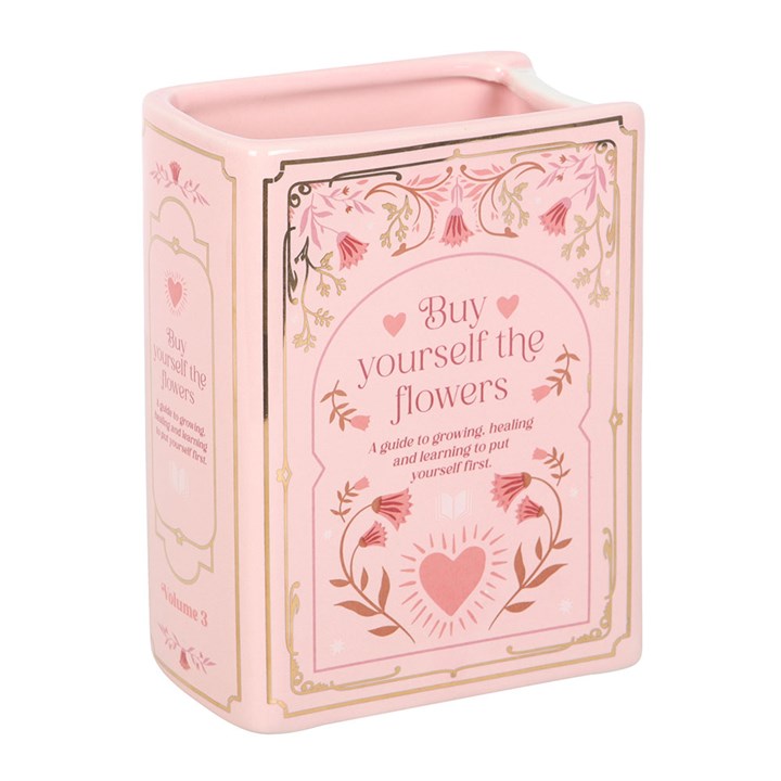 Book Vase – Ceramic Decorative Vase (Green or Pink)