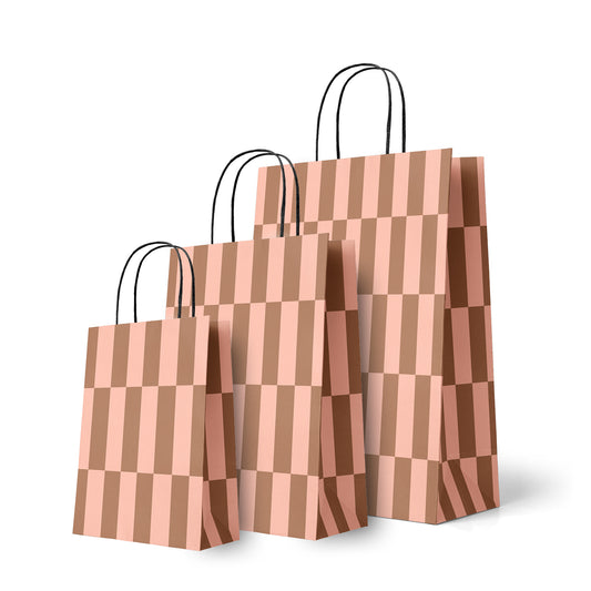 Blush stripe paper Gift bag