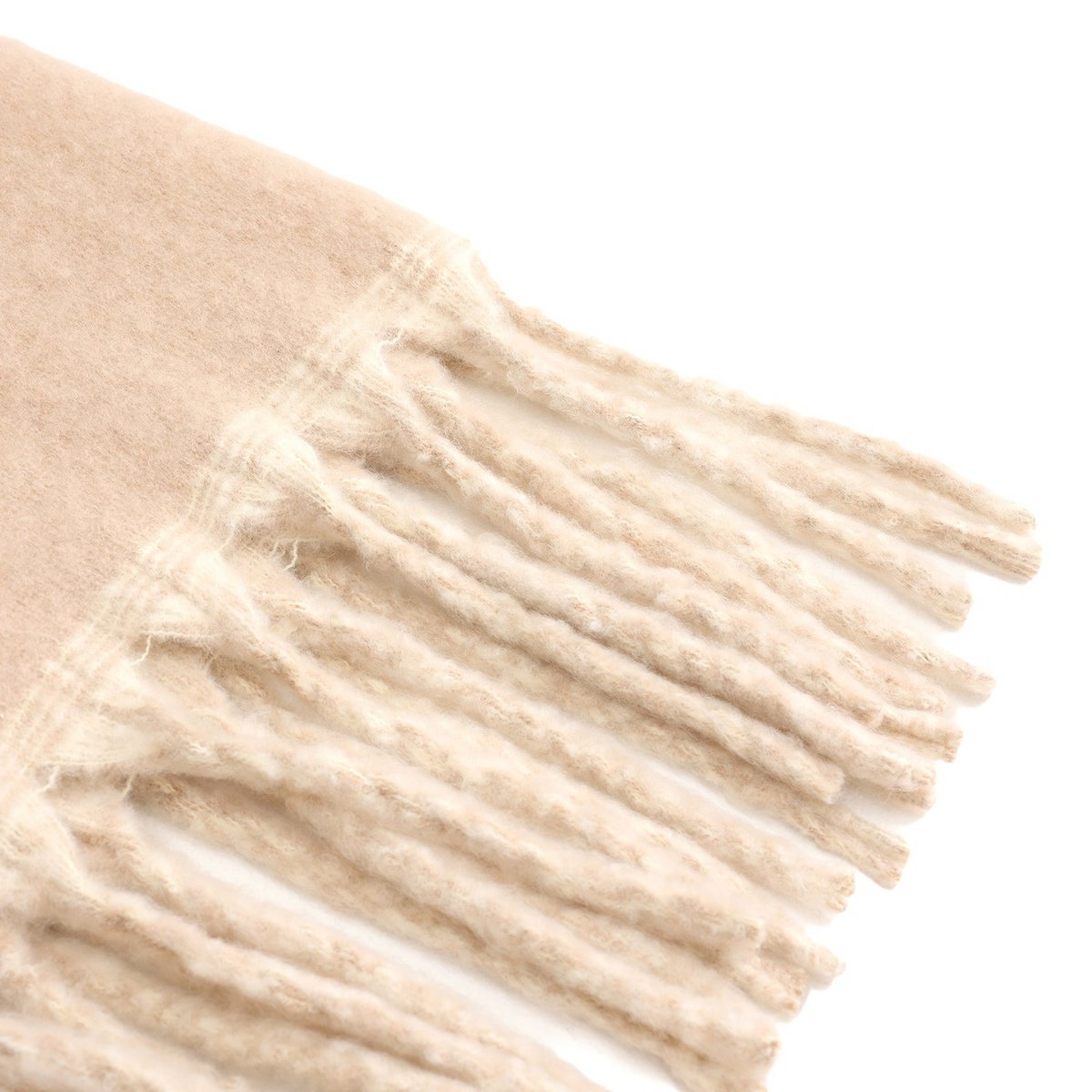 Two-Toned Winter Scarf – Beige & Off White