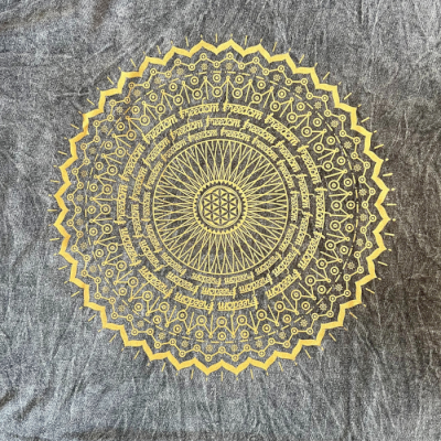 Stone washed mandala T-shirt Dark Grey