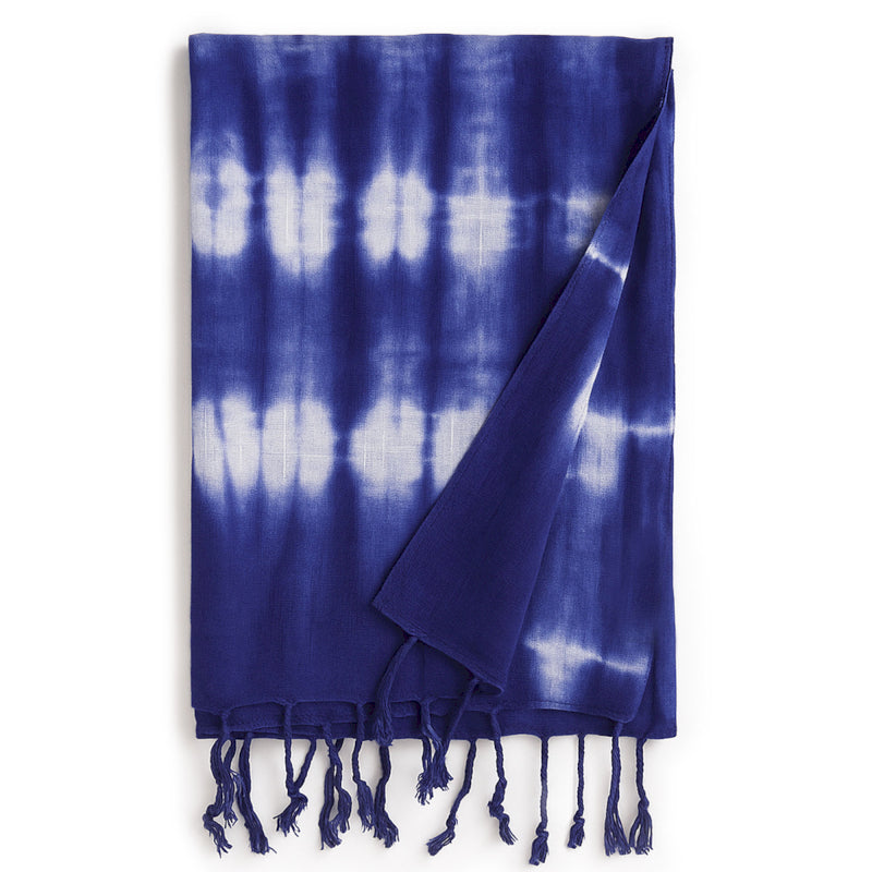 Boho Java Art Scarf - Indigo Stripes