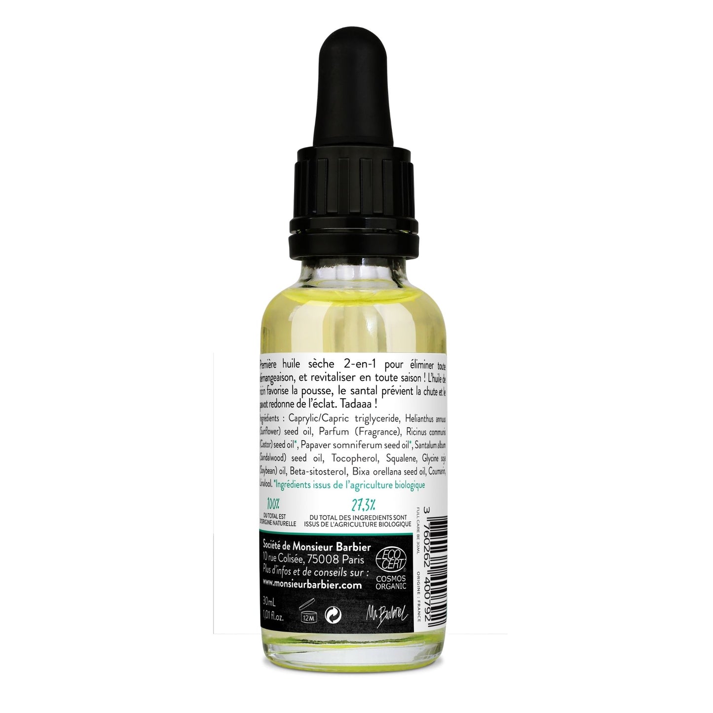 FULL CARE - Beard & Hair Organic Dry Oil - Black Edition