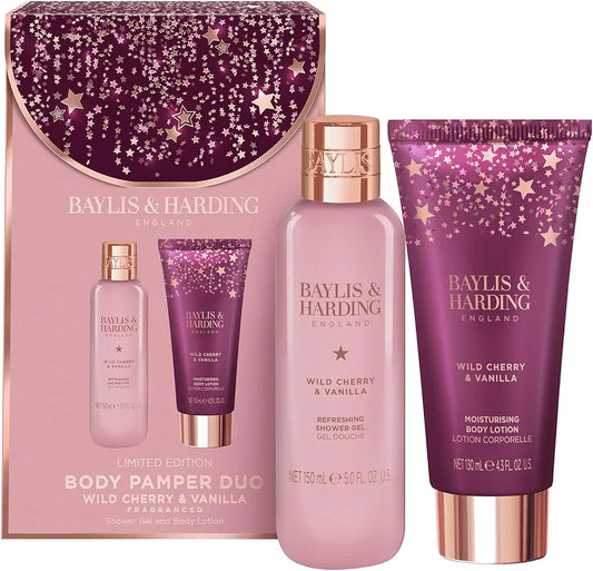 Baylis & Harding Wild Cherry & Vanilla Luxury Body Pamper Duo Gift Set