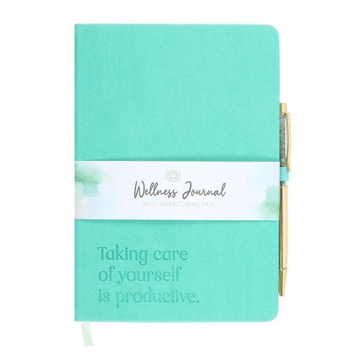 Wellness Journal with Crystal Pen – A5 Guided Self-Care Notebook