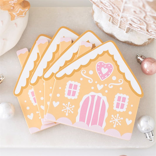 Gingerbread House Christmas Coasters – Set of 4