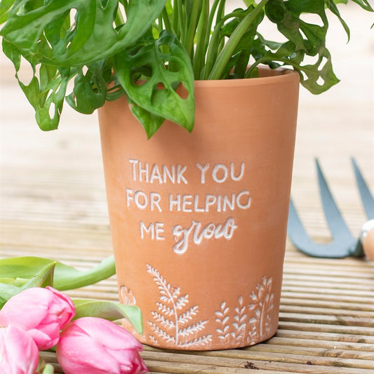 “Thank You for Helping Me Grow” Terracotta Plant Pot