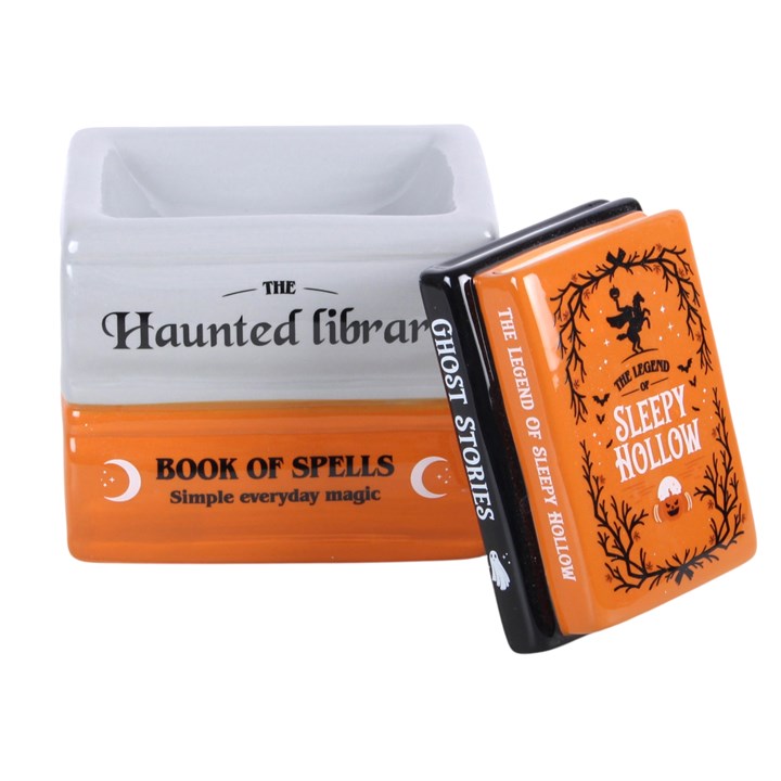 Haunted Library Book Stack Ceramic Oil Burner & Wax Warmer