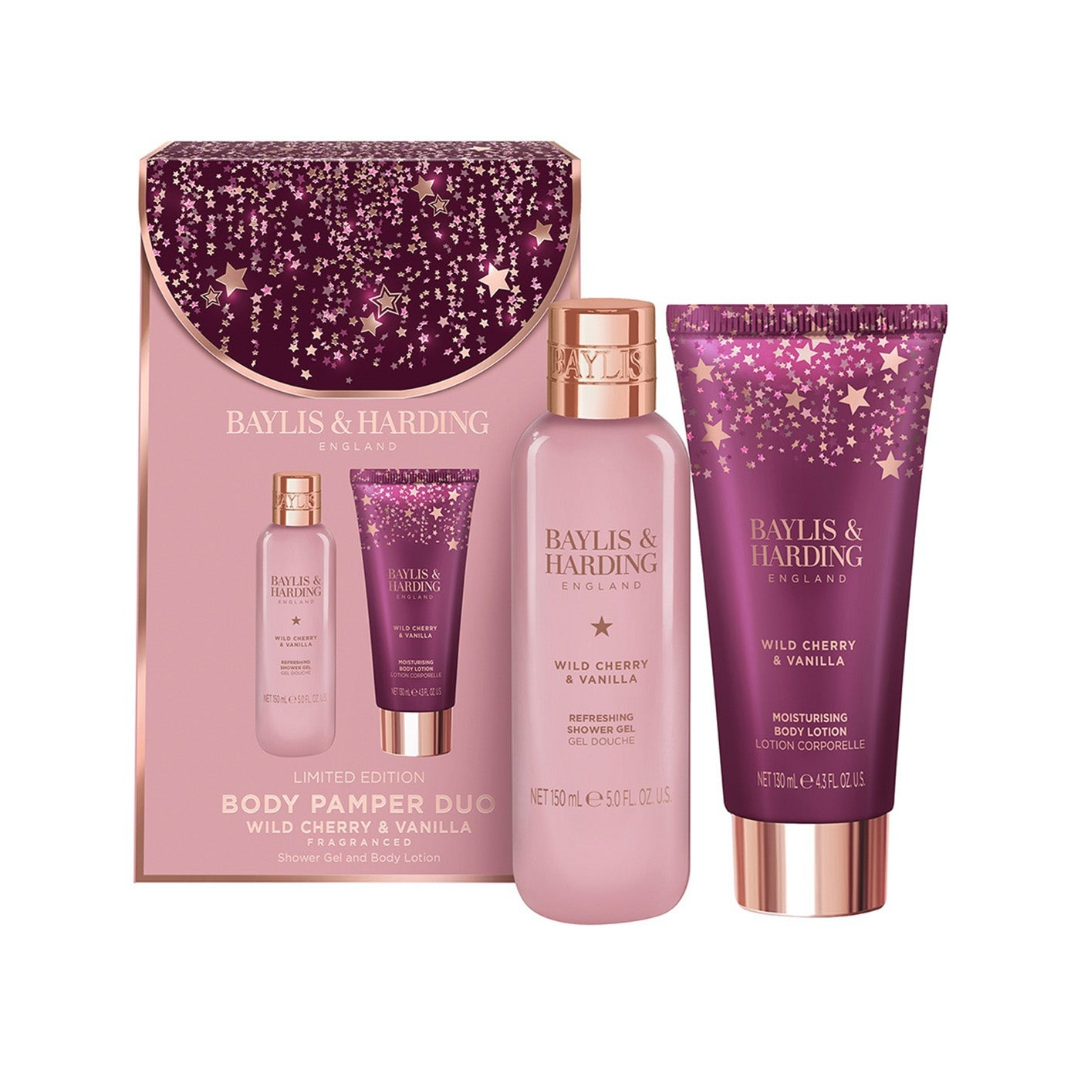 Baylis & Harding Wild Cherry & Vanilla Luxury Body Pamper Duo Gift Set