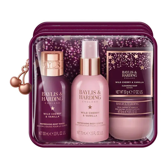Baylis & Harding Wild Cherry & Vanilla Luxury Travel Wash Bag Gift Set