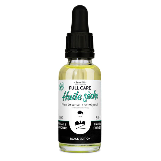 FULL CARE - Beard & Hair Organic Dry Oil - Black Edition