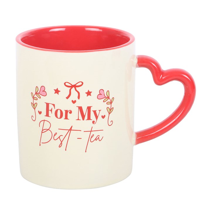 For My Best-Tea Mug with Heart Handle