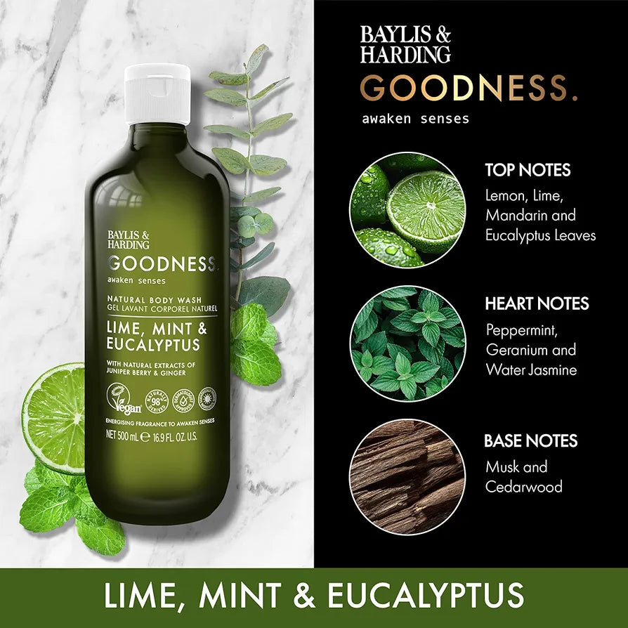 Baylis & Harding Goodness Awaken Body Wash Lime, Mint & Eucalyptus