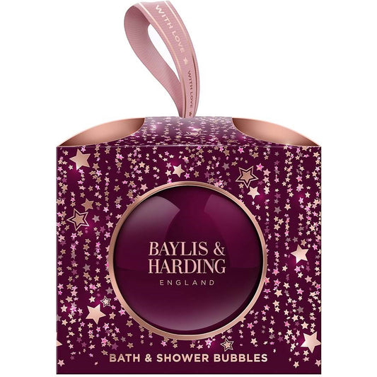 Baylis & Harding Wild Cherry & Vanilla Festive Bauble Bath & Shower Bubbles 250ml