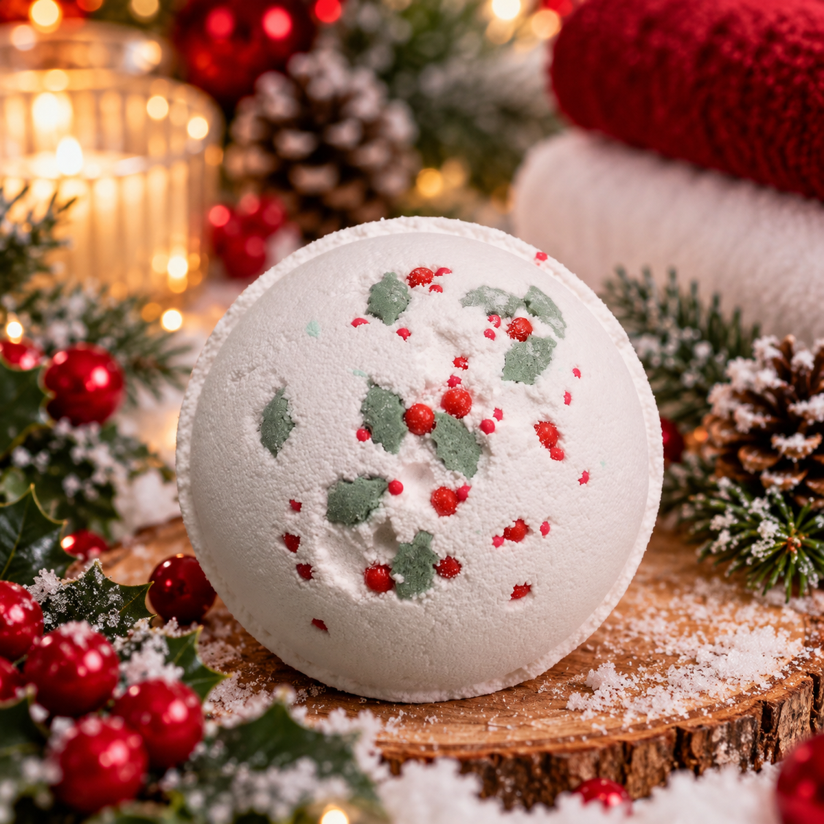 Christmas Bath Bomb – Holly Berry & Mistletoe