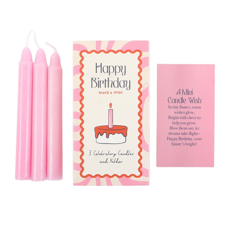 Mini Birthday Candle Set – “Make a Wish” Celebration Gift