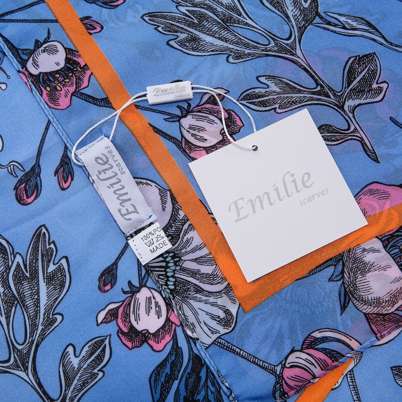Emilie Floral Satin-Feel Scarf