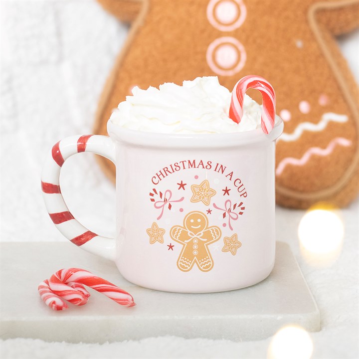 Christmas in a Cup Pink Ceramic Mug – Gingerbread