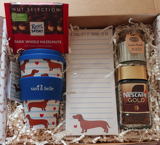 Sausage dog & coffee gift box