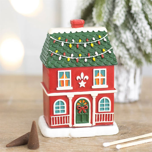 Red Christmas House Incense Cone Burner – Christmas Street