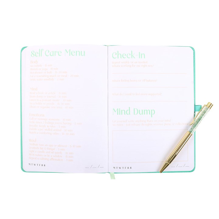 Wellness Journal with Crystal Pen – A5 Guided Self-Care Notebook