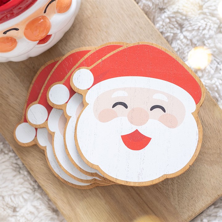 Santa Christmas Coasters – Set of 4