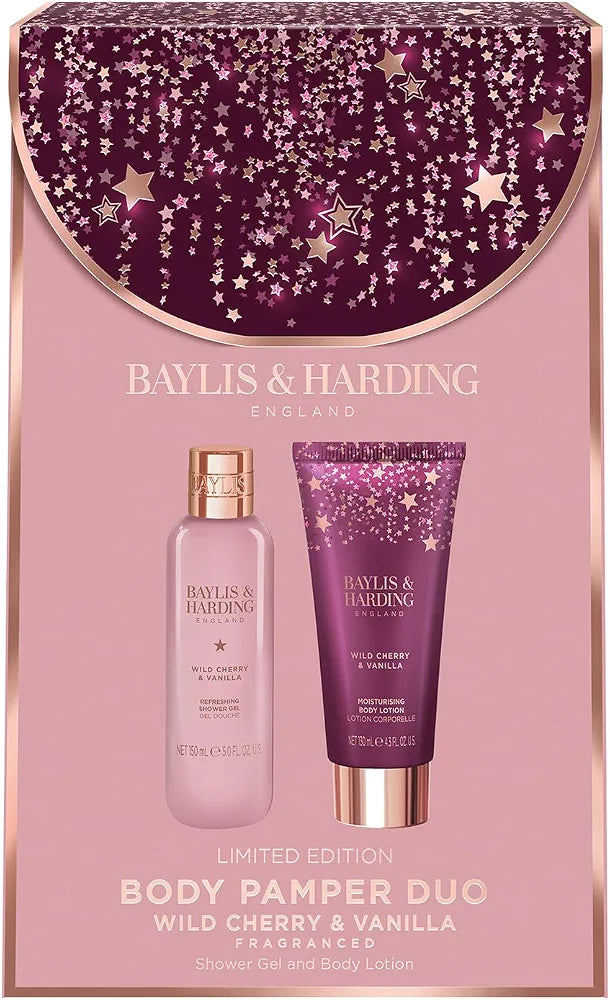 Baylis & Harding Wild Cherry & Vanilla Luxury Body Pamper Duo Gift Set