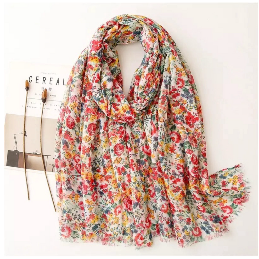 Floral print scarf