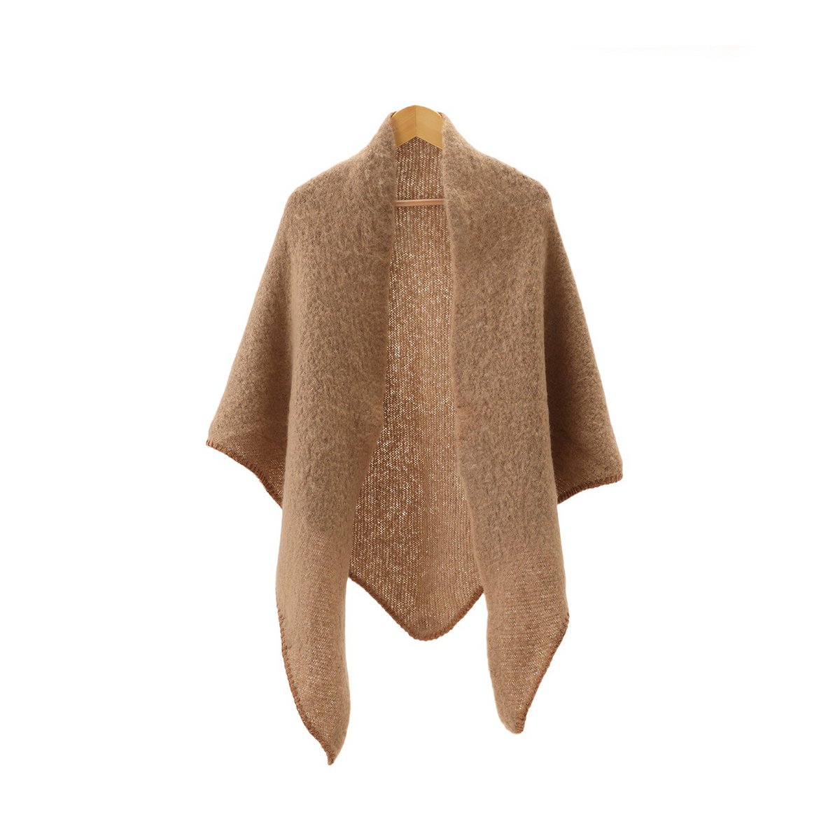 Winter Triangle Blanket Scarf – Camel