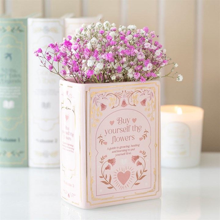 Book Vase – Ceramic Decorative Vase (Green or Pink)