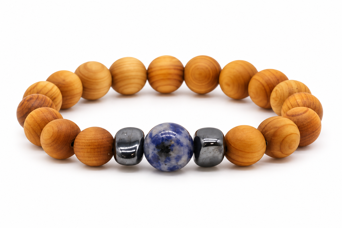 Cedarwood Chakra Bangles – Choose Your Gemstone