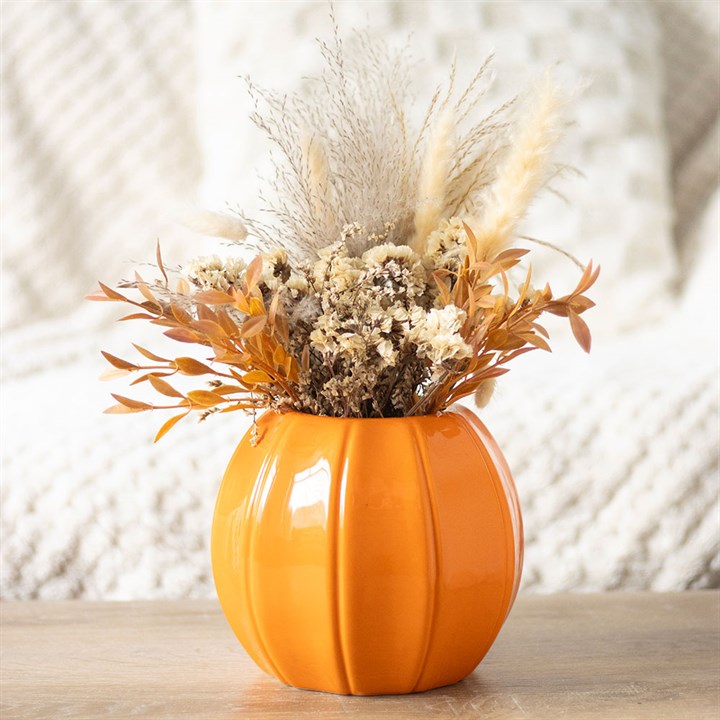 Orange Pumpkin Ceramic Vase