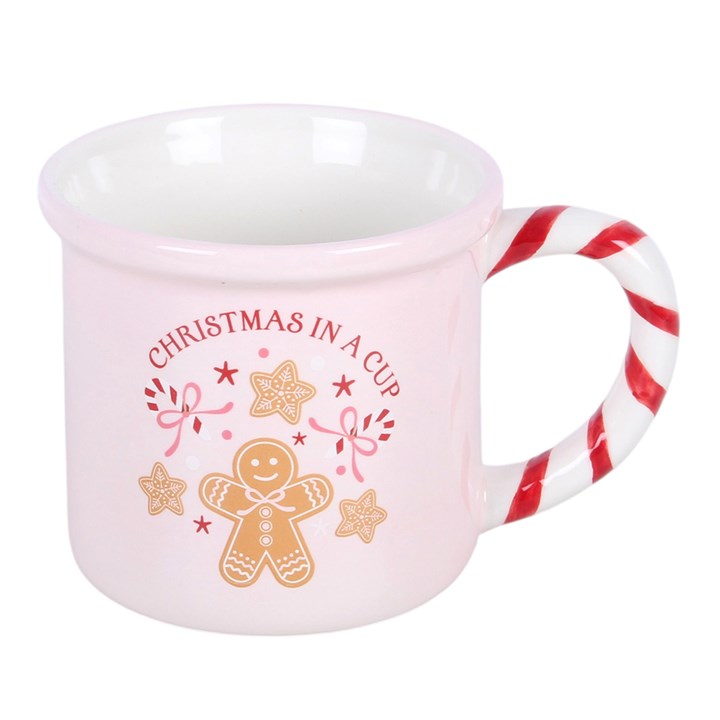 Christmas in a Cup Pink Ceramic Mug – Gingerbread