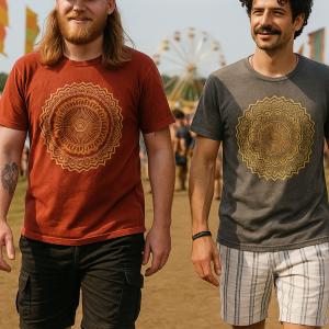 Stone washed mandala T-shirt Dark Grey