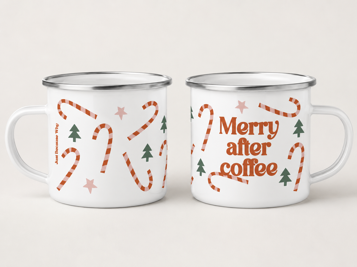 Christmas Enamel Mug – Merry After Coffee
