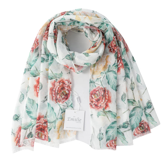 Lightweight peonies Scarf