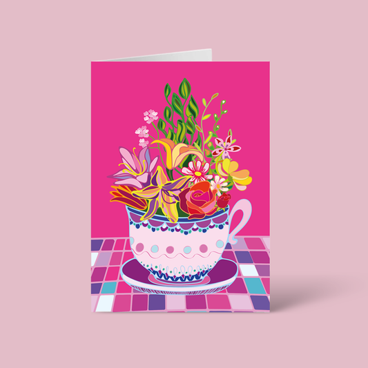 Floral Teacup Greeting Card
