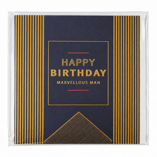 Pocket Square Birthday Card – Happy Birthday Marvellous Man
