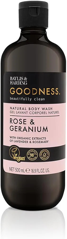 Goodness Rose & Geranium Natural Body Wash