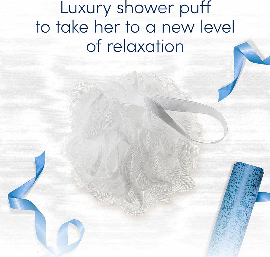 Dove Gift Set Nourish Duo with two body washes and a Shower Puff perfect gifts for her