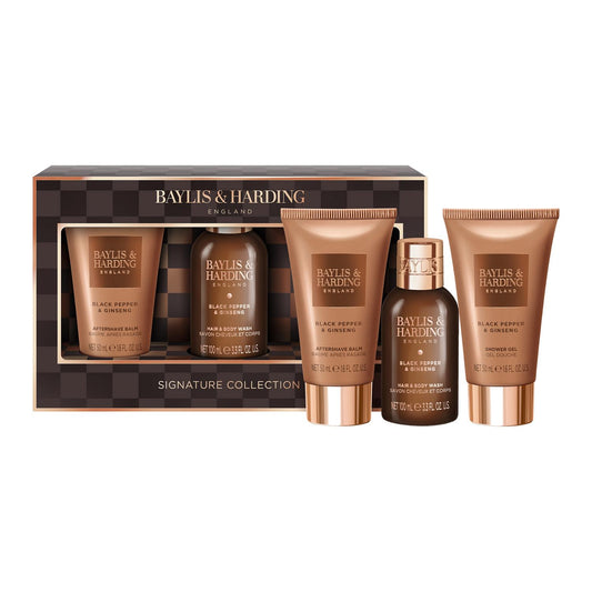 Baylis & Harding Black Pepper & Ginseng His Essential Luxuries trio Gift Set