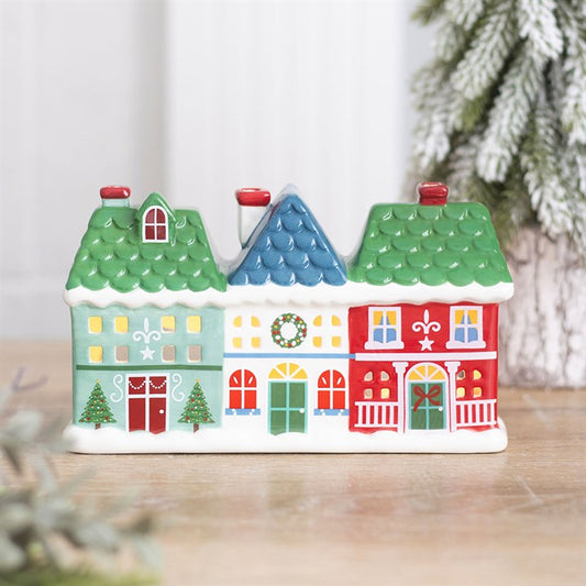 Christmas Village Tealight & Incense Holder – Ceramic