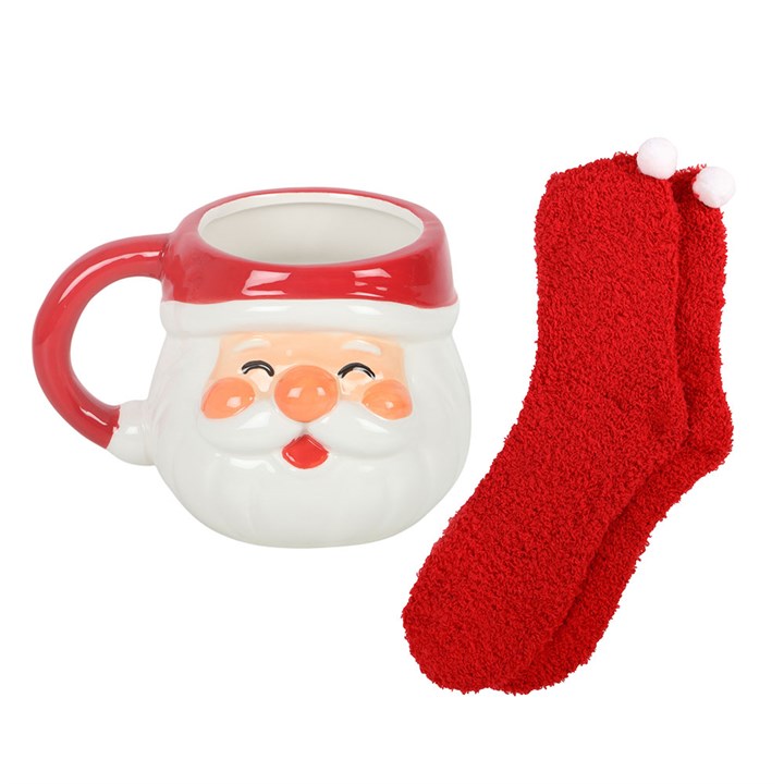 Santa Mug & Socks Christmas Gift Set