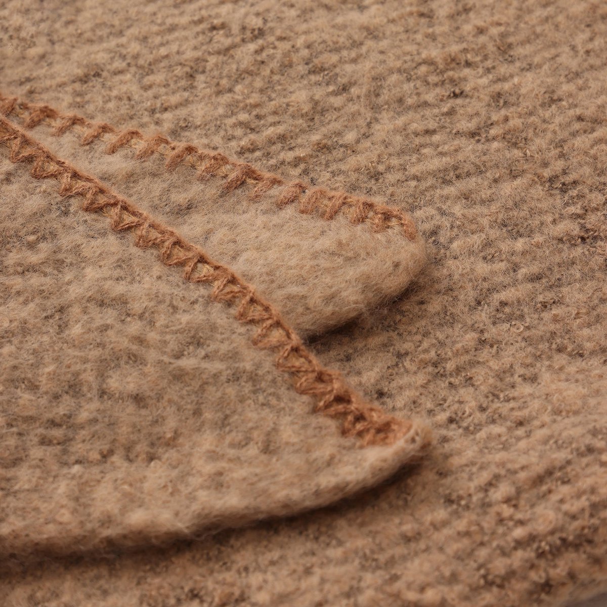Winter Triangle Blanket Scarf – Camel