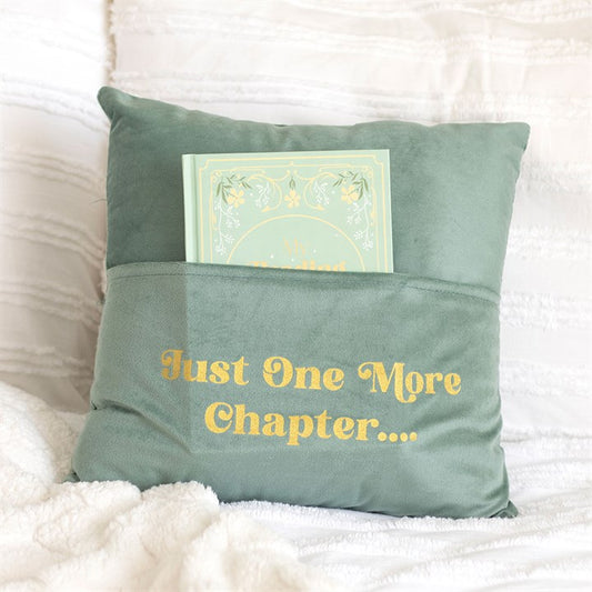 Reading Cushion with Pocket – “Just One More Chapter” Book Lover Gift